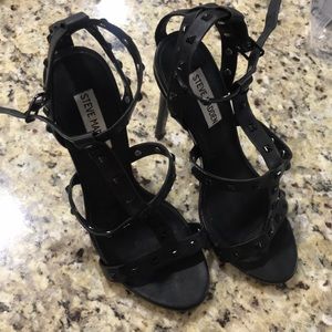 Size 8 Black Steve Madden strappy heels with studs